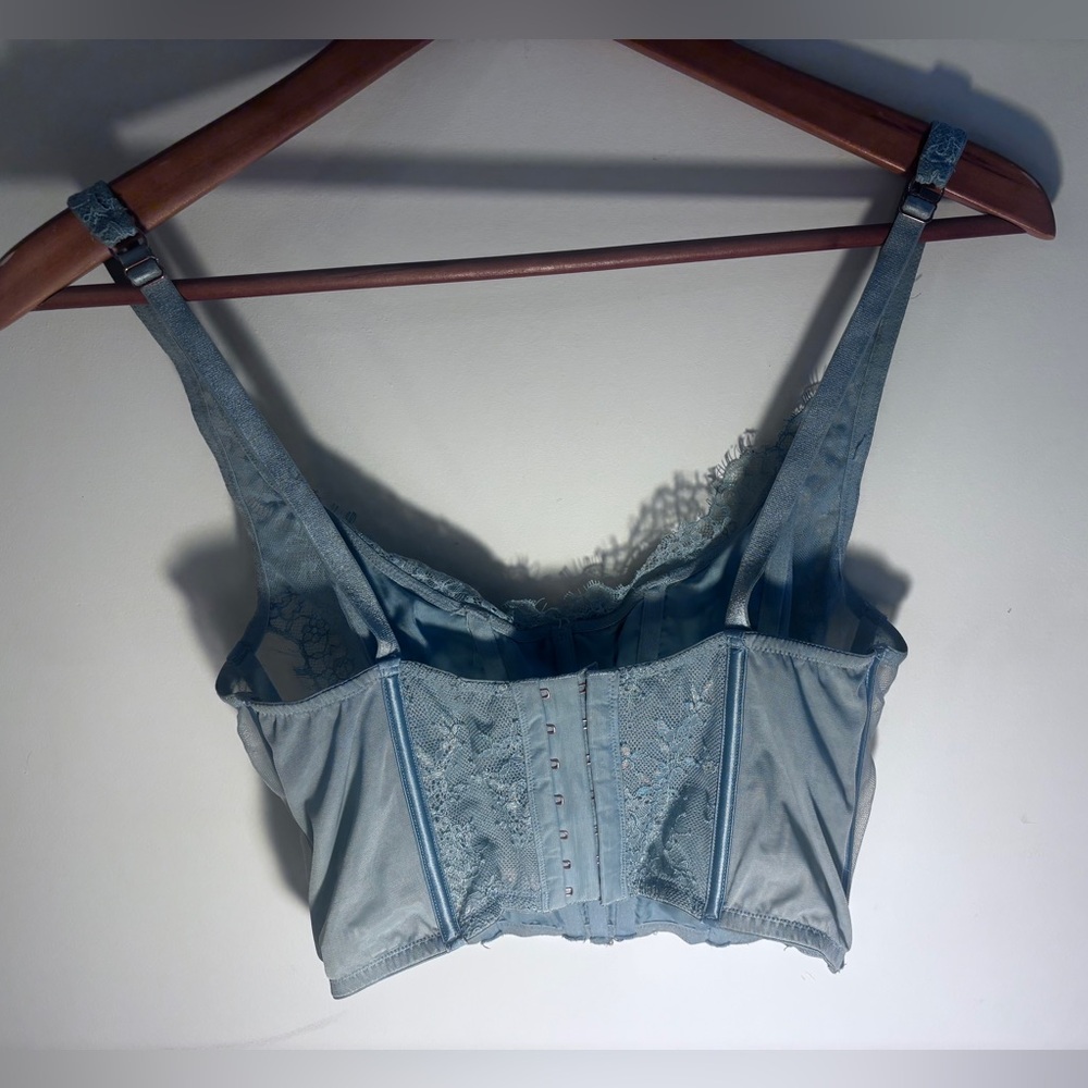 Victoria Secret Sage green Corset top Size: Medium DD (34D 34DD 36D 36DD) - Picture 4 of 7